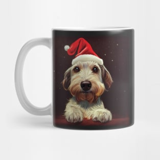 Cute Christmas Cockapoo Puppy in Santa Hat Art Mug